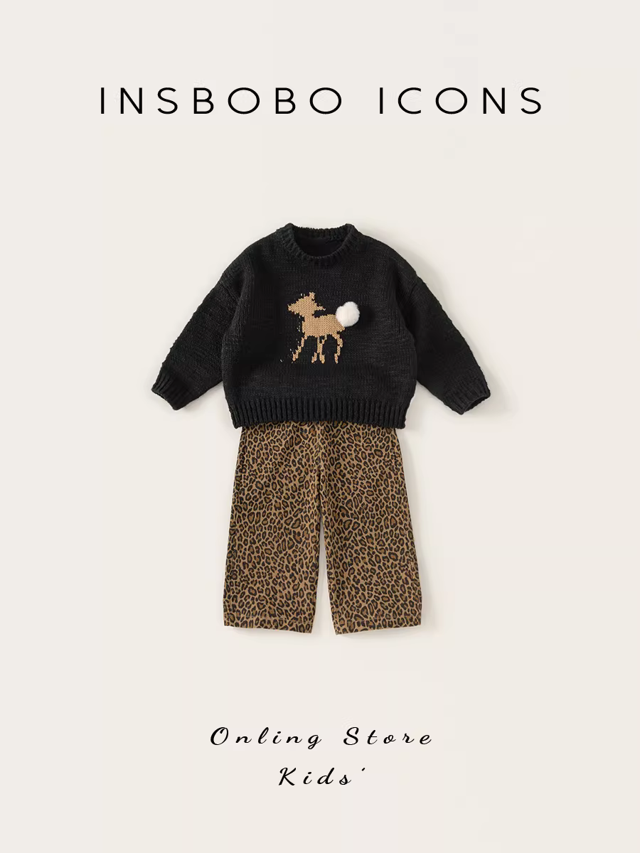 Bộ đồ bé gái xuân thu, áo len trẻ em hai mảnh, bộ đồ len bé mùa thu, kiểu dáng thời trang mới mùa thu 2025