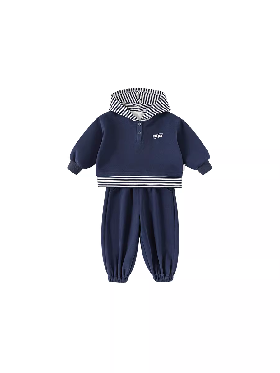 Bộ đồ thể thao bé trai INSbobo xuân thu 2025, bộ hai mảnh thời trang thu sớm cho bé