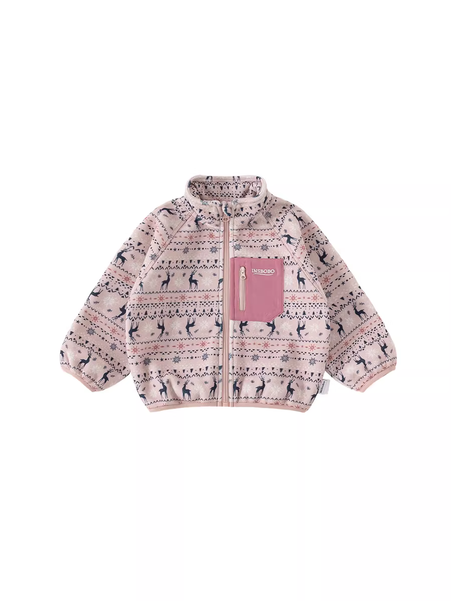 Áo khoác bé gái INSbobo mùa đông 2025 kiểu mới, dày dặn, lót lông, thời trang, áo bé gái sành điệu mùa đông