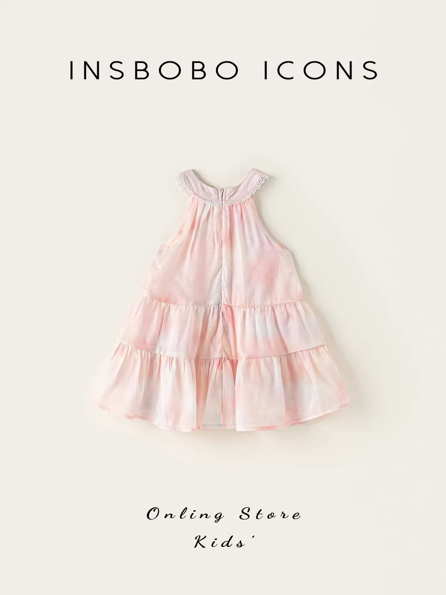 Váy bé gái INSbobo hè 2025 kiểu mới, váy công chúa bé gái, váy trẻ em hè kiểu mỏng, thời trang trẻ em