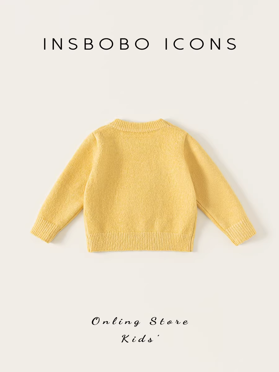 Áo len bé gái INSbobo thu đông 2025, thời trang mới, trang phục thu đông sành điệu cho bé gái, áo kiểu thời thượng
