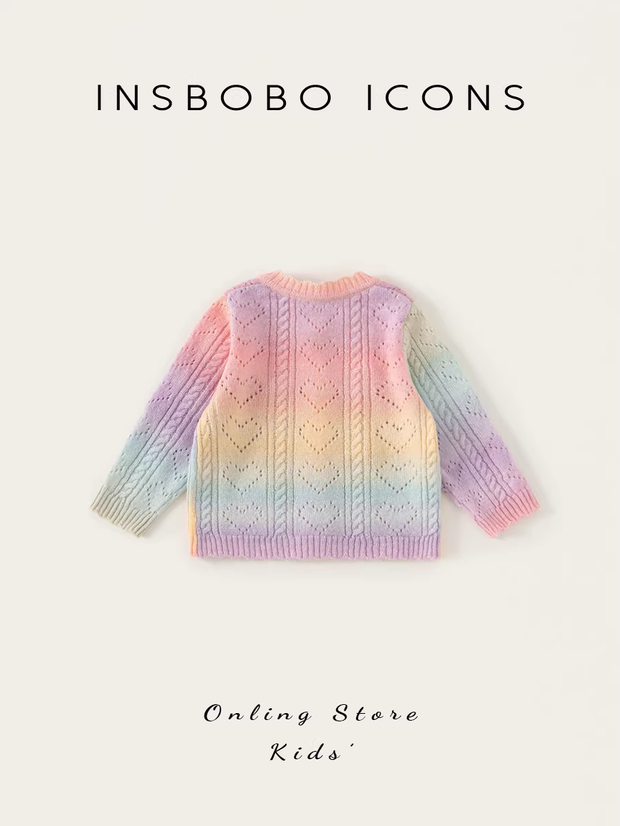 Áo len thu đông INSbobo cho bé gái 2025, kiểu dáng thu mới, áo khoác len bé gái, áo len trẻ em