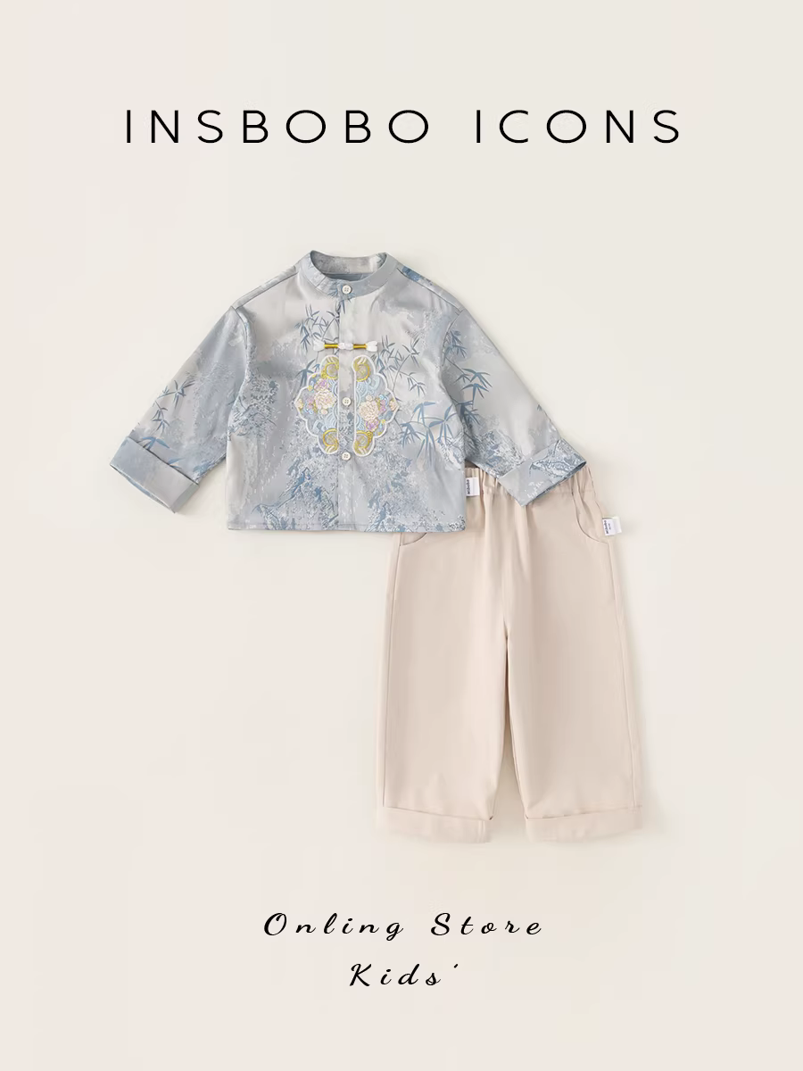 Hanfu dành cho bé trai một tuổi trang phục trang trọng dành cho bé trai Bộ đồ trẻ em phong cách Trung Hoa mới mùa thu đông quần áo bé trai phong cách dân tộc bộ đồ mùa xuân và mùa thu