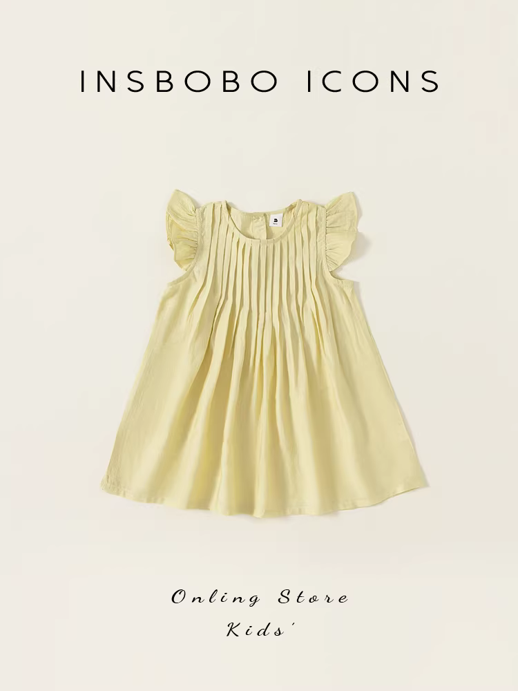 Váy bé gái, quần áo mùa hè, váy trẻ em kiểu mới 2025, váy công chúa bé gái, tay áo bay nhỏ thời trang, quần áo trẻ em, phong cách mùa hè