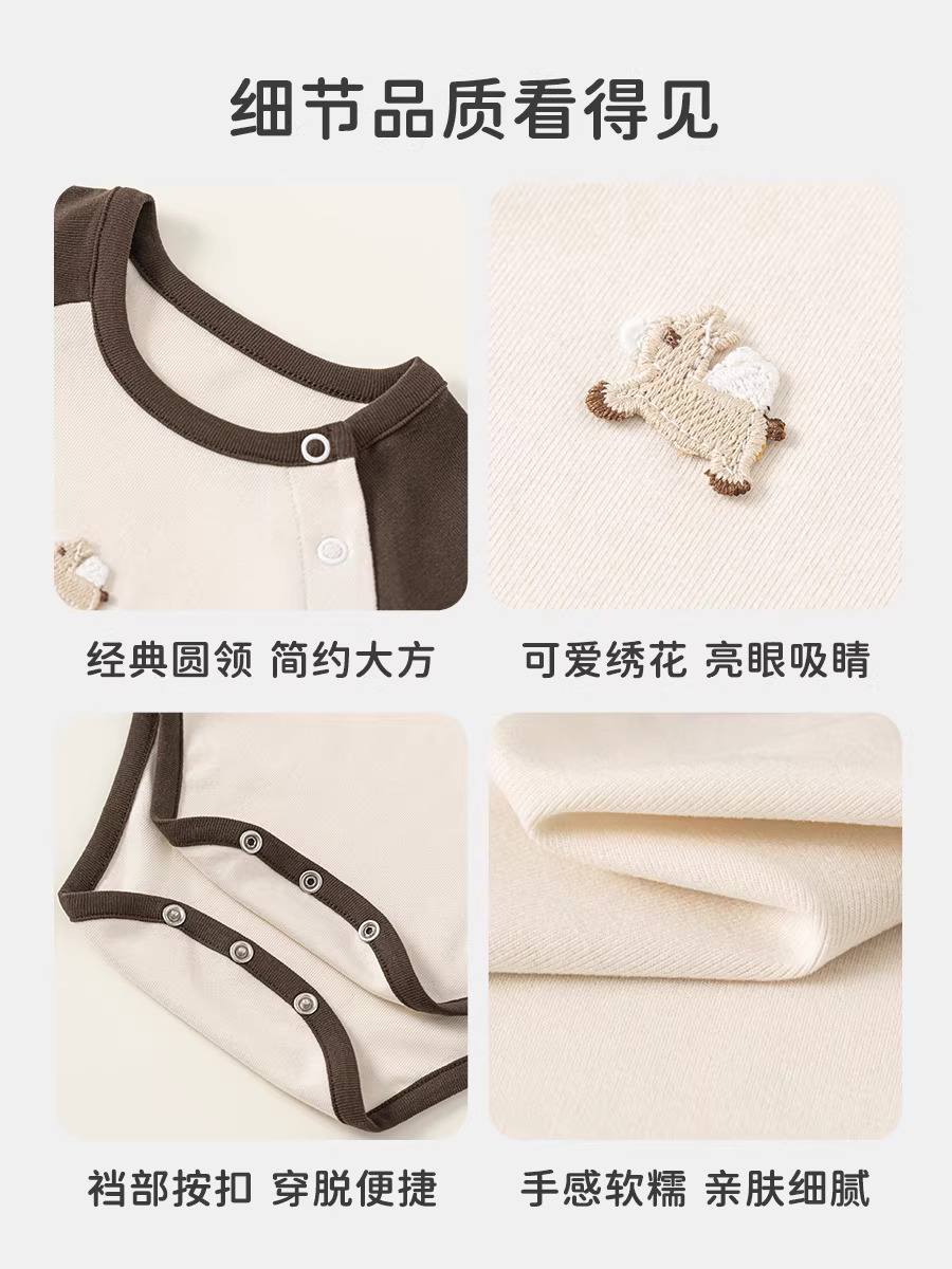 Quần áo trẻ em INSbobo thu đông 2025, bộ liền thân sơ sinh, bộ jumpsuit mùa xuân thu, thời trang trẻ em