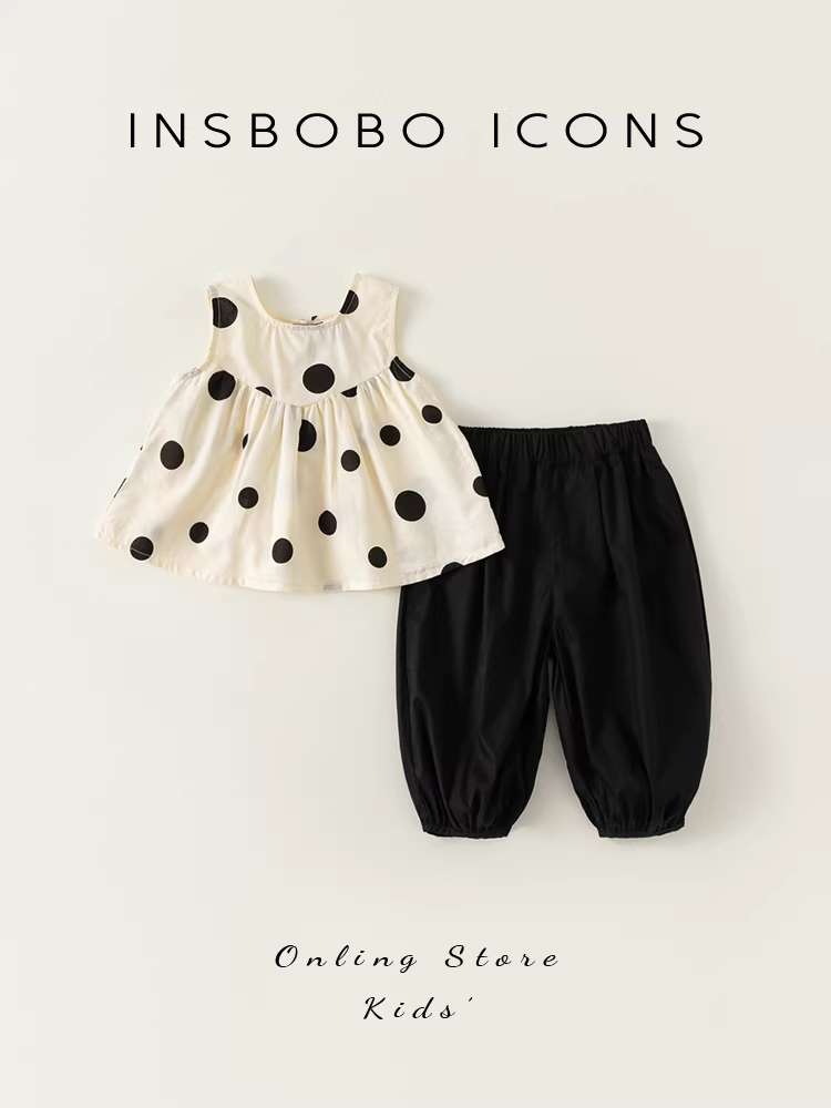 Bộ trang phục hè 2025 cho bé gái, thời trang mới, bộ quần áo trẻ em hot trend mạng xã hội, quần áo trẻ em