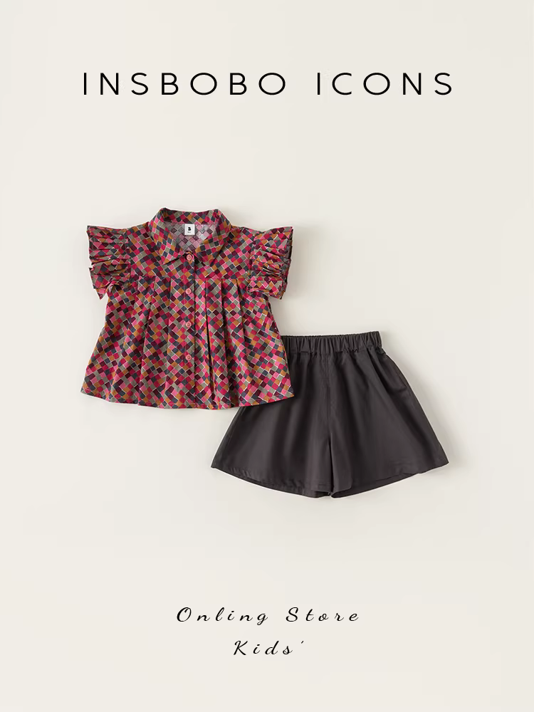 Trang phục mùa hè cho bé gái, bộ quần áo thời trang cho bé gái, bộ trang phục mùa hè hai mảnh sành điệu cho bé gái, quần áo trẻ em hợp thời trang cho mùa hè.