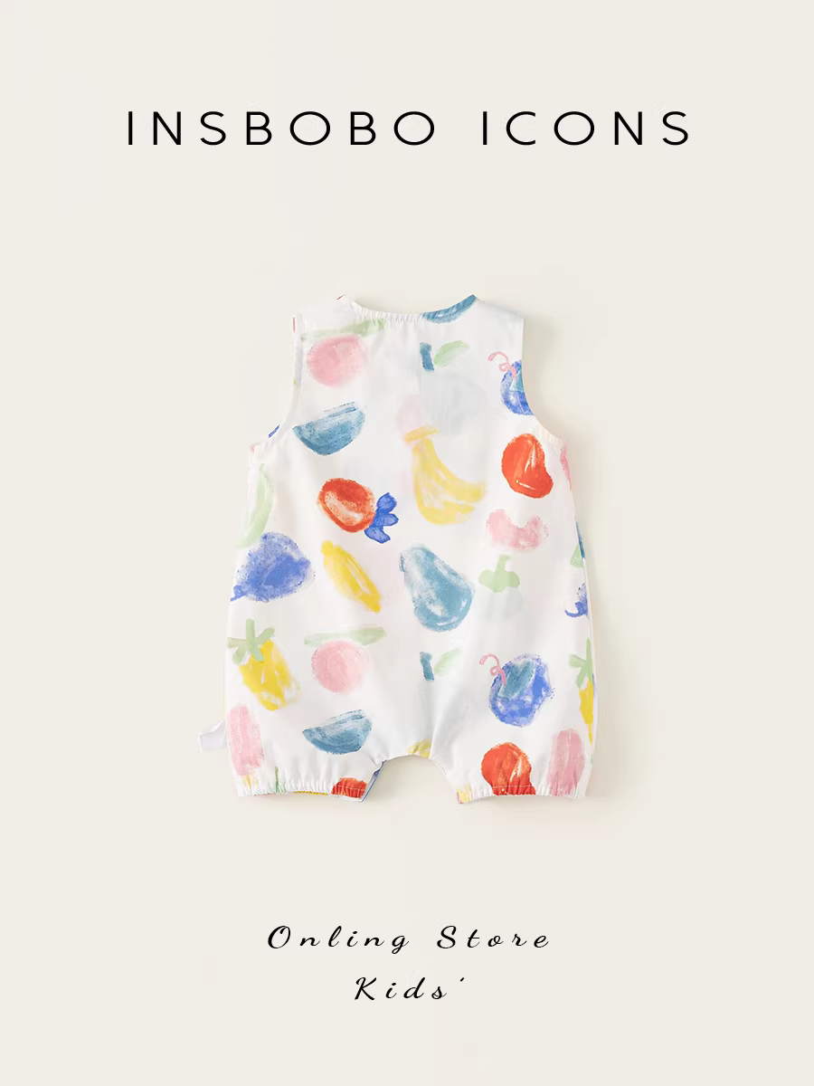 Quần áo trẻ sơ sinh INSbobo, bộ liền thân mùa hè 2025 kiểu mới, bộ đồ liền thân cho trẻ sơ sinh, quần áo mùa hè trẻ em thời trang