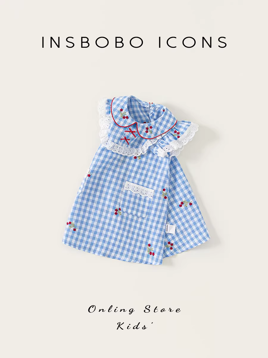 Váy bé gái INSbobo hè 2025 kiểu mới, váy bé gái tay bồng, váy trẻ em hè chất liệu mỏng, thời trang