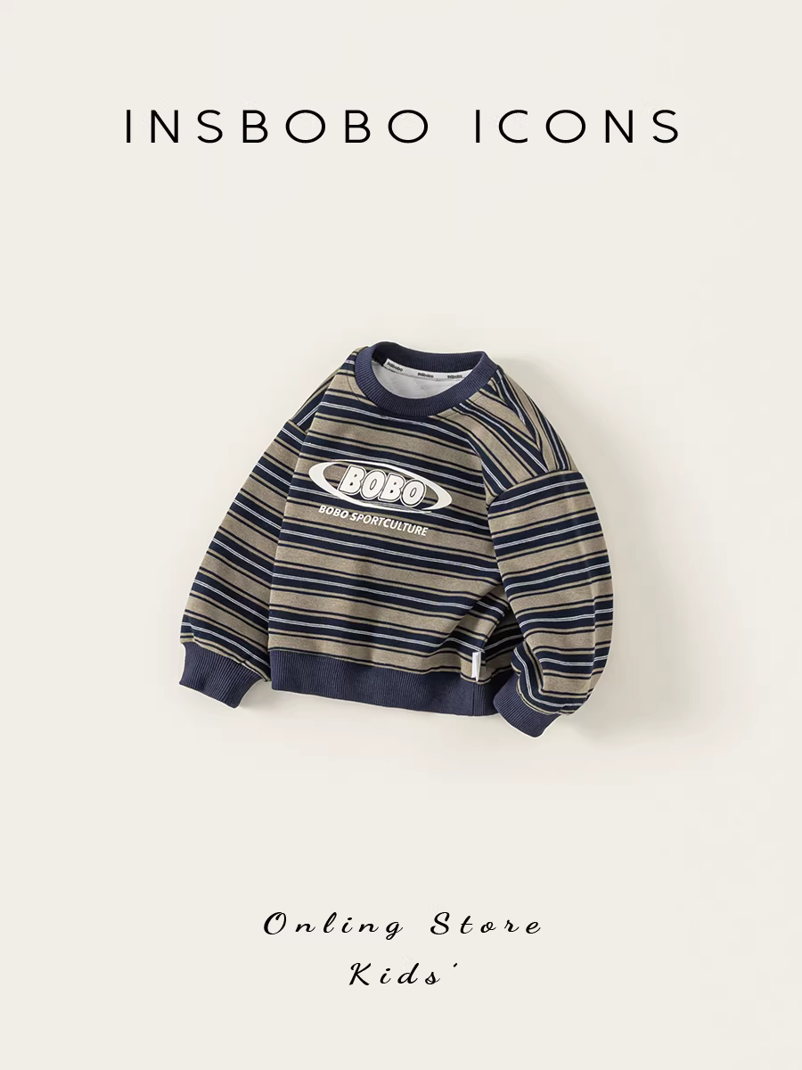 Áo thun bé trai INSbobo mùa thu áo dài tay trẻ em siêu thời trang xuân thu 2025 quần áo trẻ em mới hợp thời trang