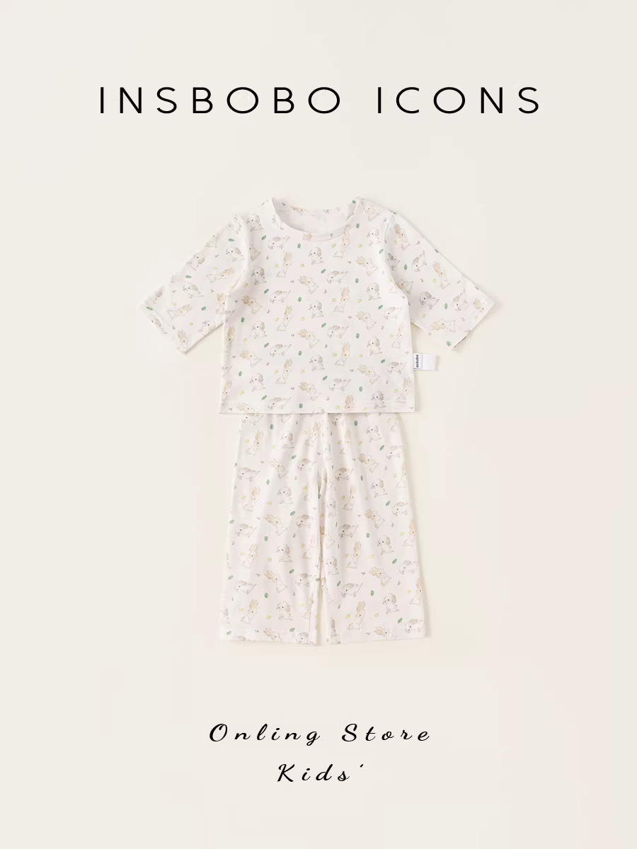 Bộ đồ ngủ trẻ em, đồ ngủ bé gái, bộ quần áo mặc ở nhà cho bé, in hình hoạt hình, quần áo trẻ em mùa thu, sành điệu và thời trang cho bé gái trong mùa xuân và mùa thu