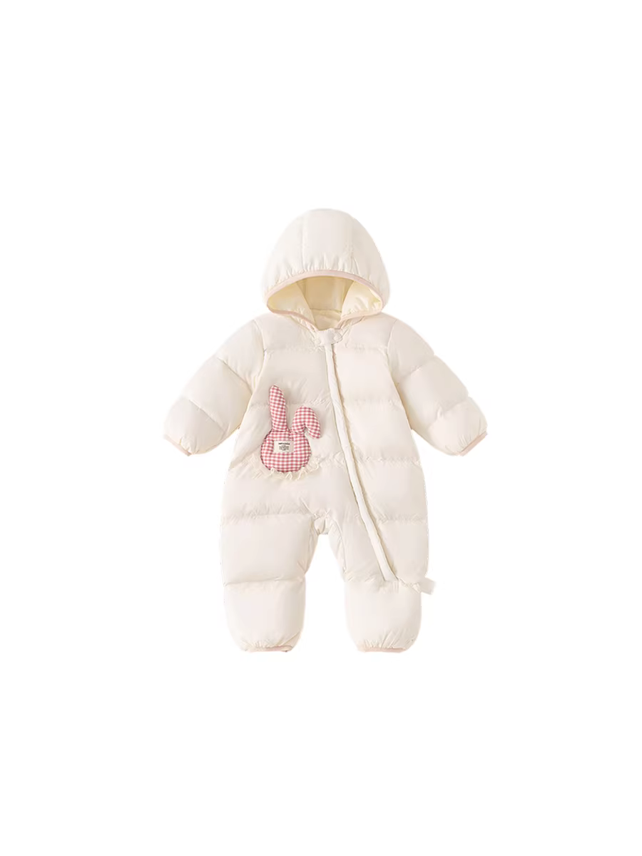 Áo khoác phao INSbobo cho bé sơ sinh, kiểu mới mùa đông 2025, bộ liền thân giữ ấm dày dặn cho bé gái