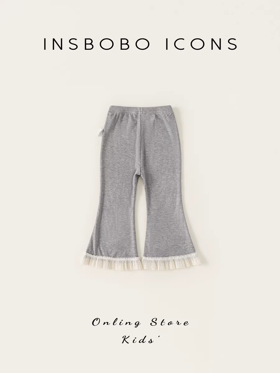 Quần bé gái INSbobo thu đông 2025, quần trẻ em siêu dễ thương, quần loe bé yêu, quần áo trẻ em xuân thu