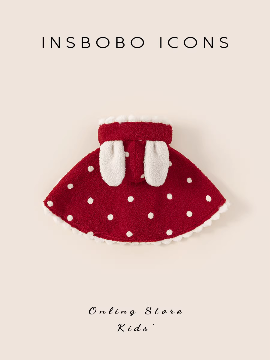 Áo choàng bé INSbobo mùa đông 2025, áo choàng công chúa đi chơi, áo khoác ngoài mùa thu đông cho trẻ em