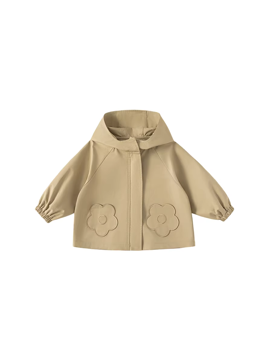 Áo khoác bé gái INSbobo thu đông 2025 kiểu mới, áo khoác măng tô bé gái, quần áo mùa thu, áo có mũ trẻ em, quần áo trẻ em xuân thu