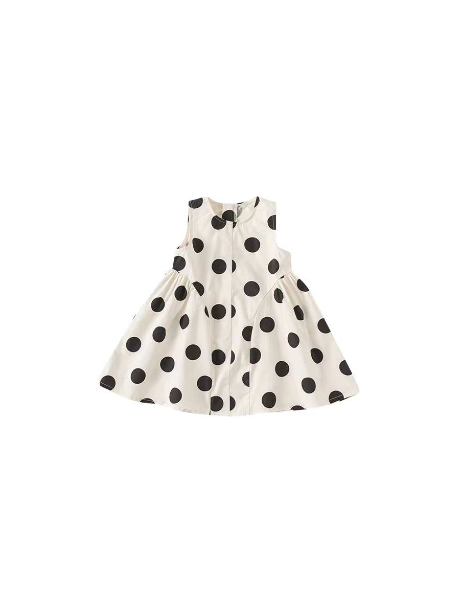 Váy bé gái hè 2025 thời trang chấm bi, váy trẻ em phong cách, váy bé gái công chúa thường ngày INSbobo