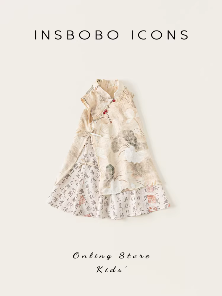 Váy Hanfu INSbobo kiểu mới 2025 cho bé gái một tuổi, váy mùa hè cho bé, quần áo trẻ em