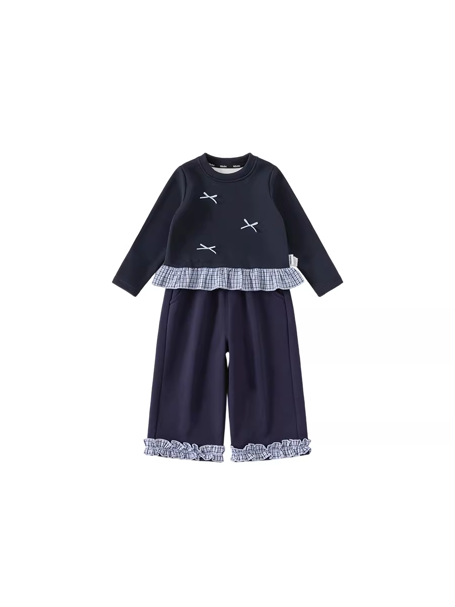 Bộ đồ bé gái INSbobo 2025, quần áo mùa đông trẻ em mới, quần áo thu đông trẻ em thời trang [kháng khuẩn 7A]