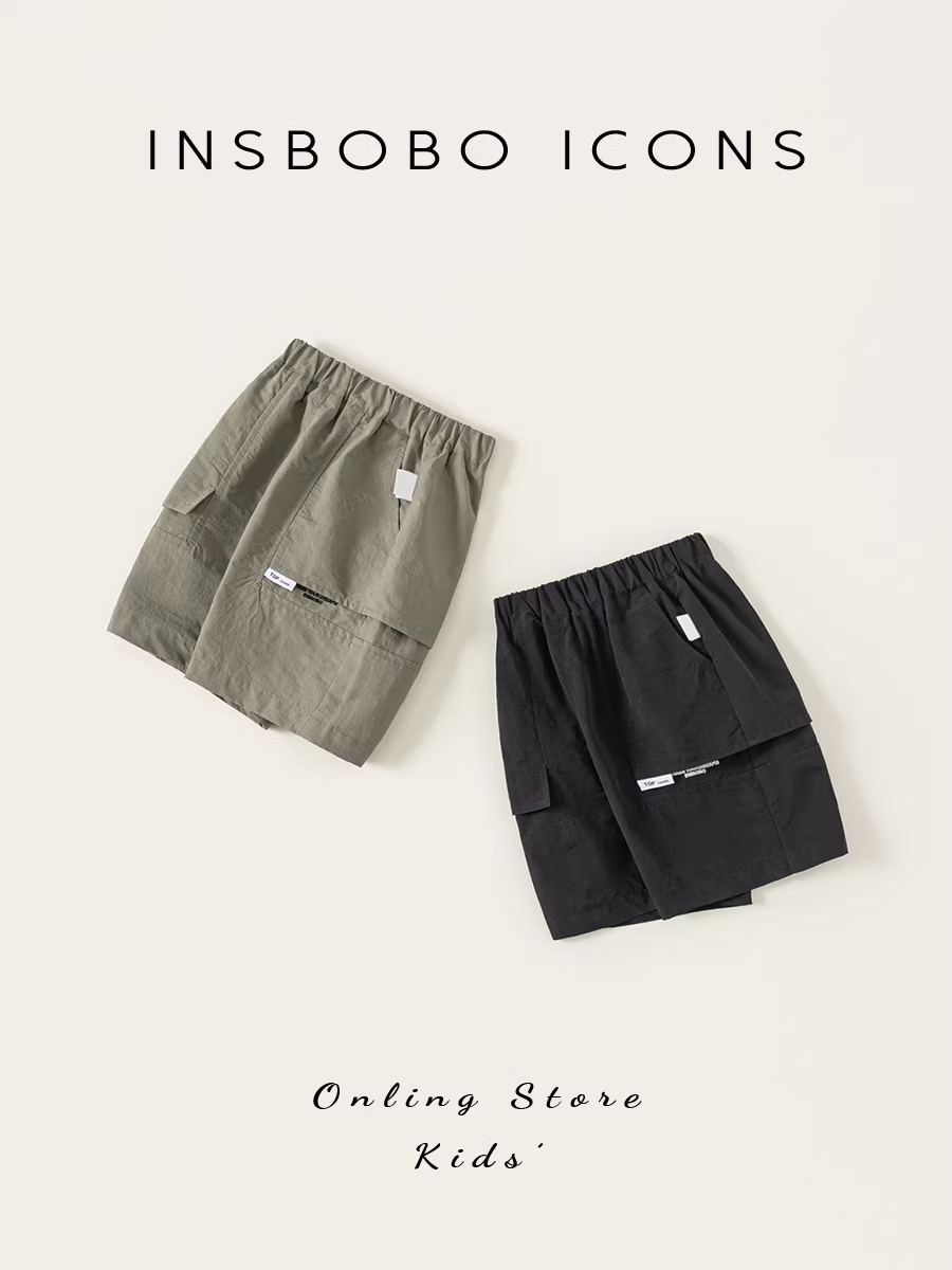 Quần bé trai INSbobo kiểu dáng mỏng mùa hè 2025, trang phục đầu hè, quần cargo bé trai, quần đùi trẻ em, quần áo trẻ em thường ngày