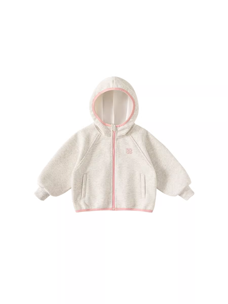 Áo khoác bé gái INSbobo trang phục đầu thu 2025 áo khoác có mũ trẻ em mới mùa thu áo len bé