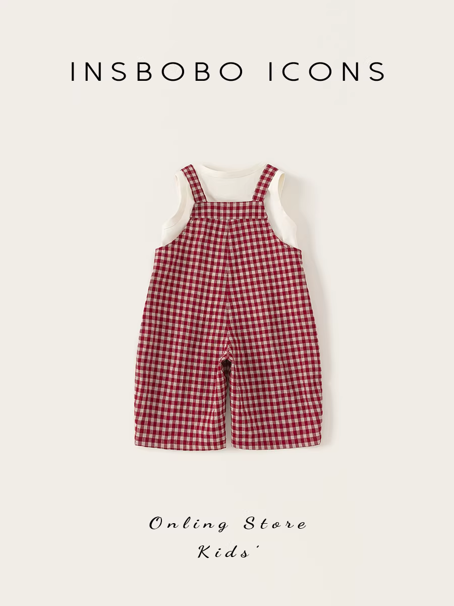 Quần áo mùa hè INSbobo cho bé gái 2025, bộ đồ hai mảnh thời trang mùa hè cho bé gái