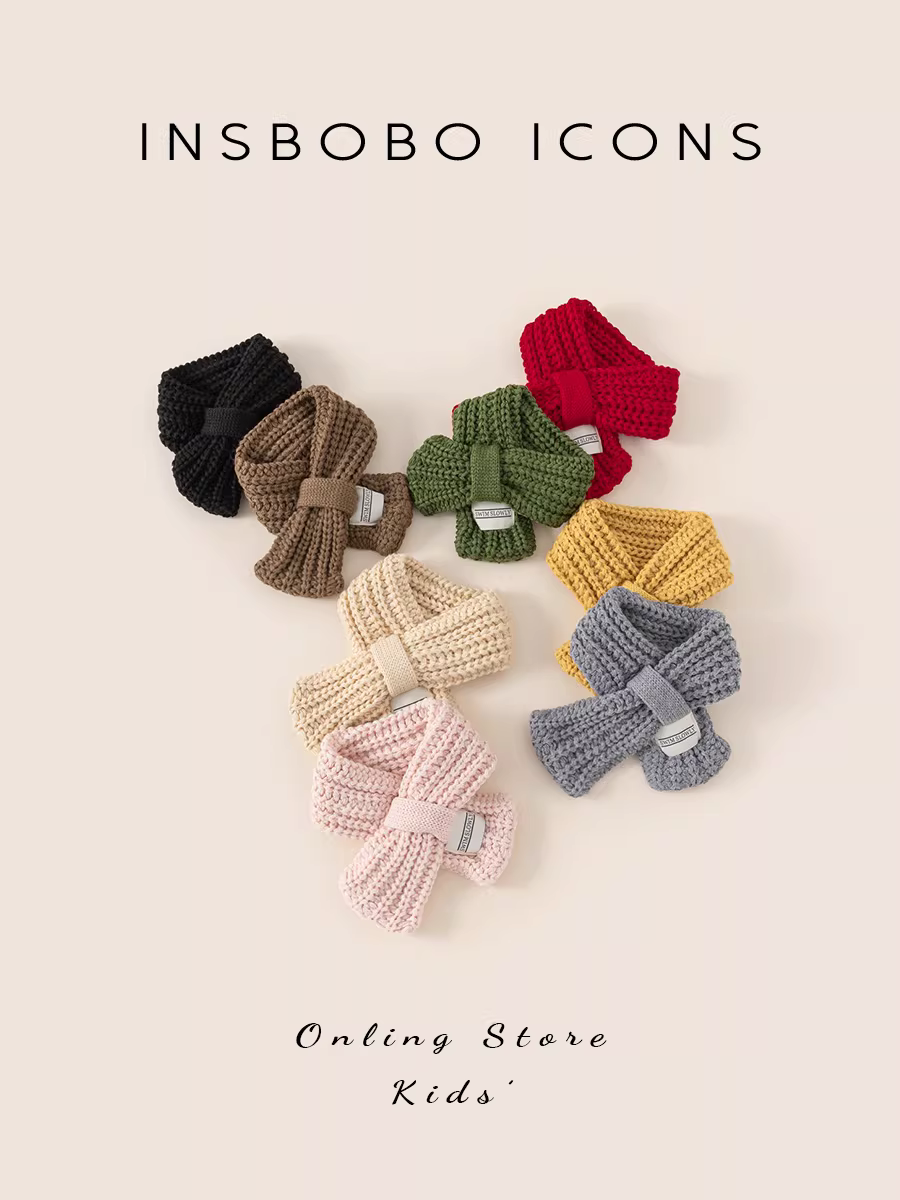 Khăn quàng cổ INSbobo cho bé mùa thu đông phong cách mới dành cho bé gái Hàn Quốc đa năng giữ ấm cổ đơn giản cho bé trai bảo vệ cổ ấm áp sành điệu