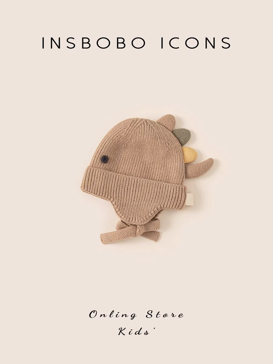 Mũ bé INSbobo mùa đông 2025, mũ bé gái sơ sinh, mũ giữ ấm trẻ em mùa thu đông, mũ len bé trai