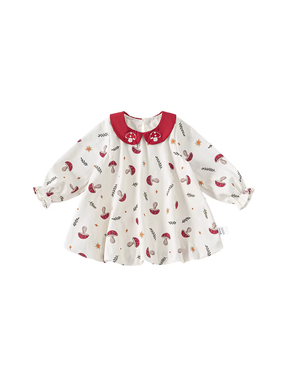 Váy bé gái INSbobo thu đông 2025, mẫu mới, trang phục thu sớm, dễ thương, chất liệu mỏng, quần áo trẻ em