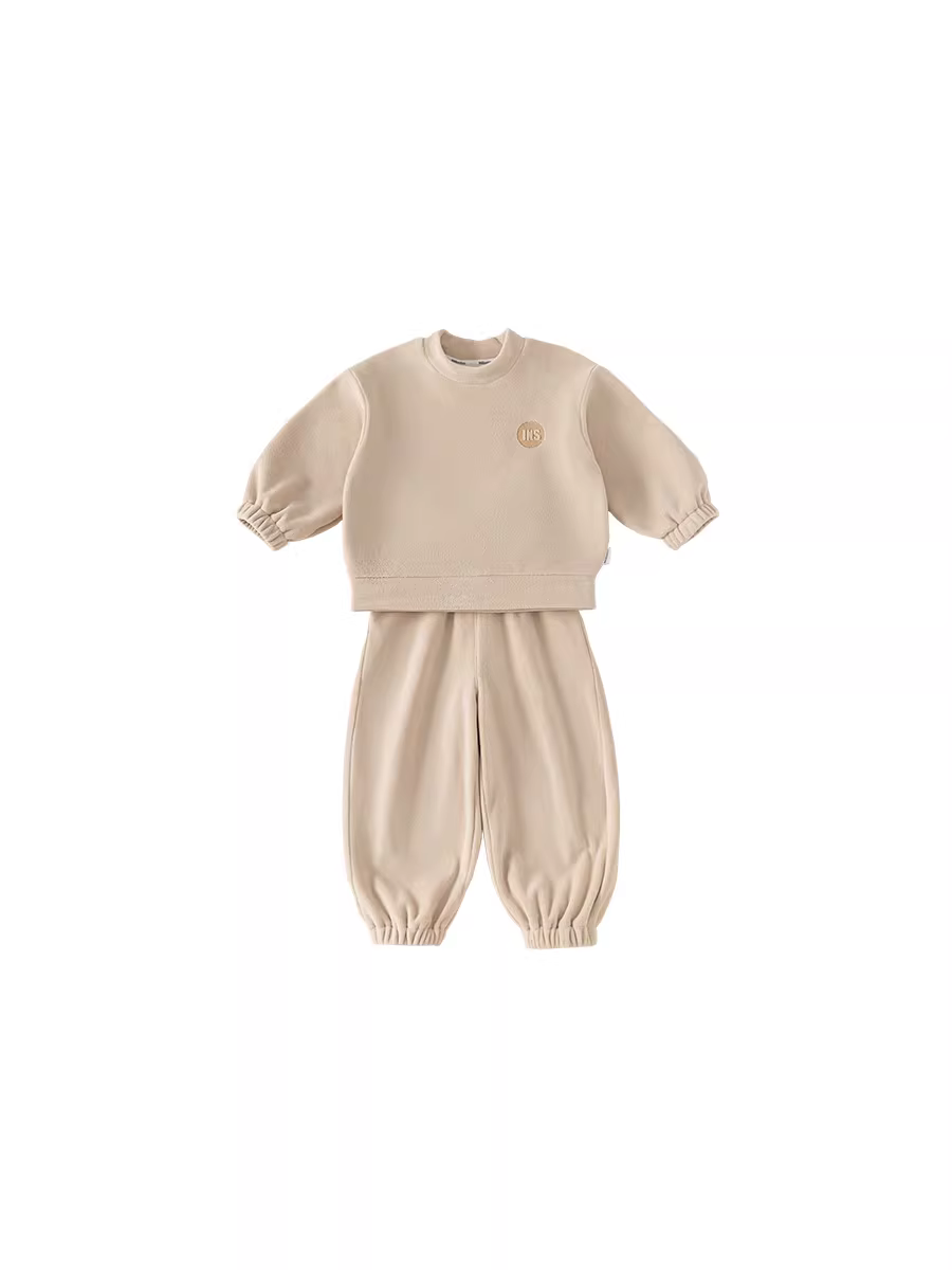 Bộ đồ ngủ trẻ em INSbobo 2024, bộ đồ bé gái thu đông, kiểu dáng đơn giản, quần áo trẻ em mặc nhà