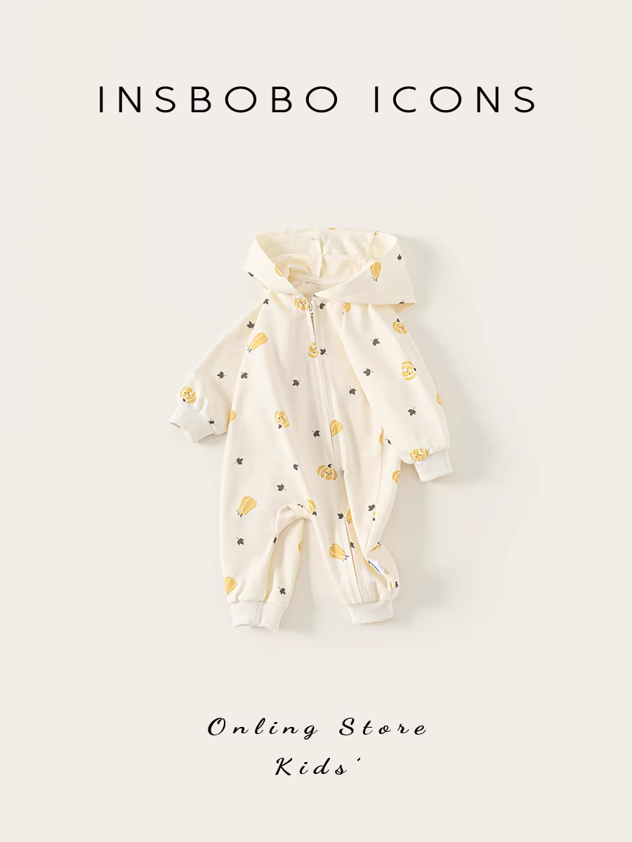 Quần áo trẻ em INSbobo thu đông 2025 bộ liền thân dài tay bé sơ sinh mùa xuân thu thời trang