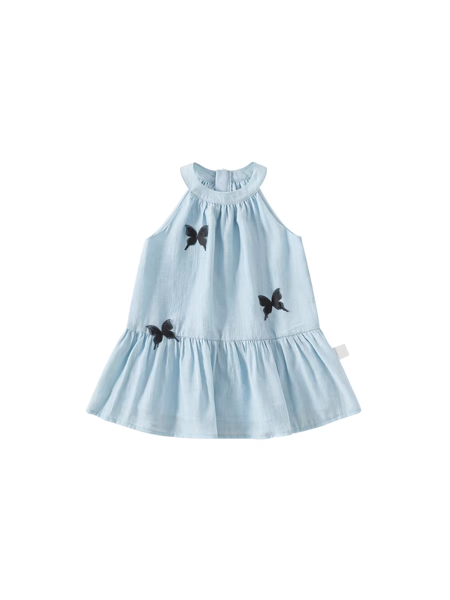 Váy bé gái INSbobo, kiểu dáng mỏng mùa hè, váy cổ yếm cho bé gái, váy trẻ em, trang phục thời thượng đầu hè 2025 cho bé.