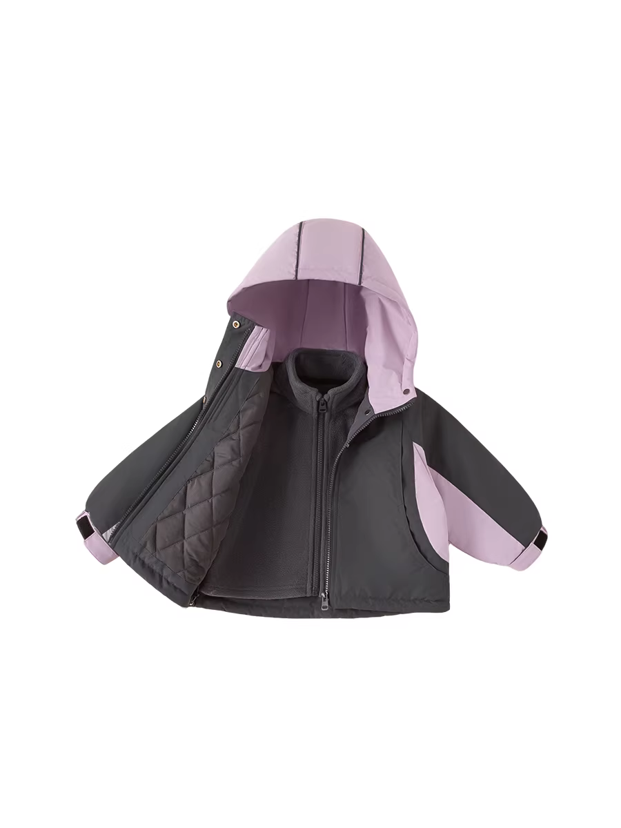 Áo khoác bé gái INSbobo thu đông 2025, áo ba lớp mới cho trẻ em, áo giữ ấm mùa đông cho bé