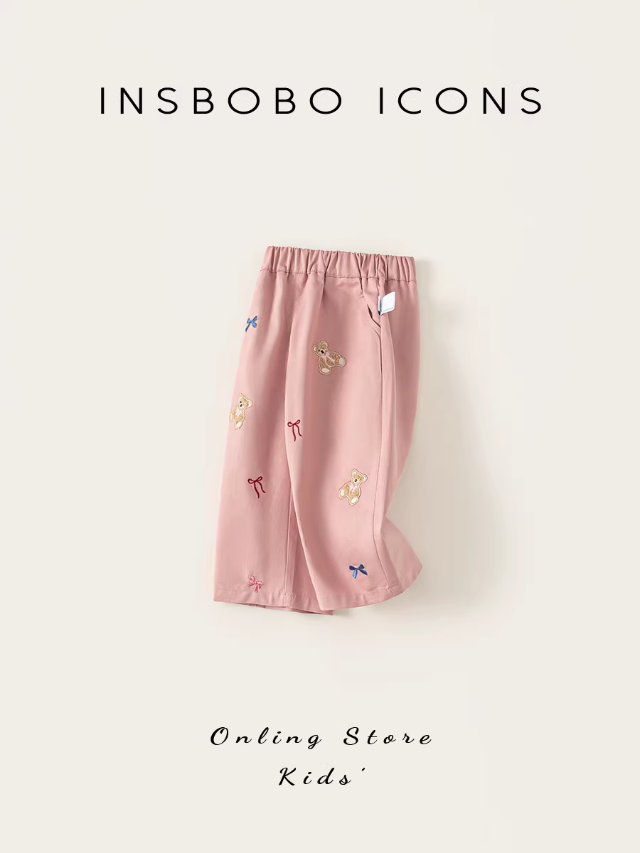 Quần bé gái INSbobo [Bộ sưu tập Gấu Teddy] Thu 2025 - Quần trẻ em mới, quần bé mặc thường ngày