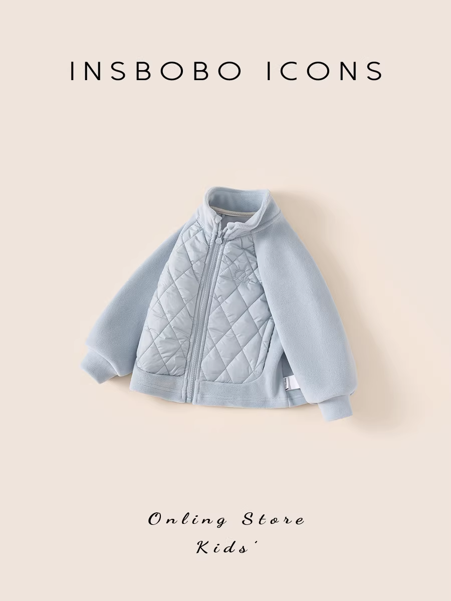 Áo khoác trẻ em INSbobo thu đông 2025 kiểu mới, áo khoác phao bé gái, áo len nỉ bé trai, quần áo trẻ em mùa đông thời trang