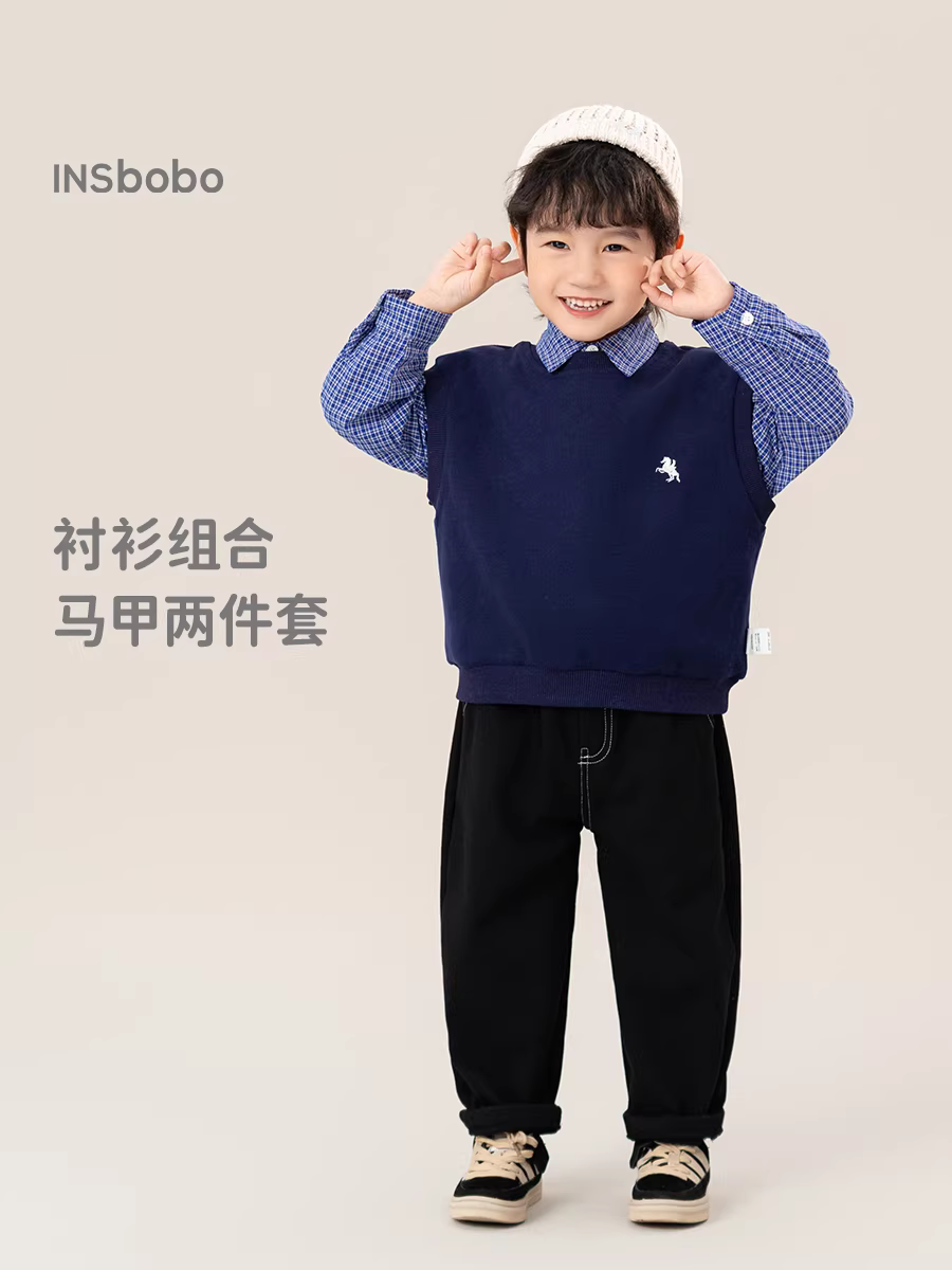 Áo len bé trai thu đông 2025, quần áo thu mới cho bé, áo len bé trai, áo gile bé trai, bộ áo sơ mi bé trai thời trang
