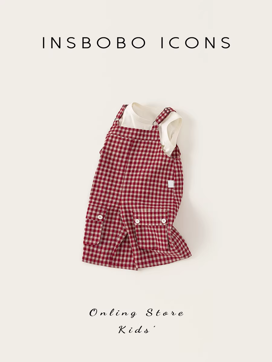Quần áo mùa hè INSbobo cho bé gái 2025, bộ đồ hai mảnh thời trang mùa hè cho bé gái