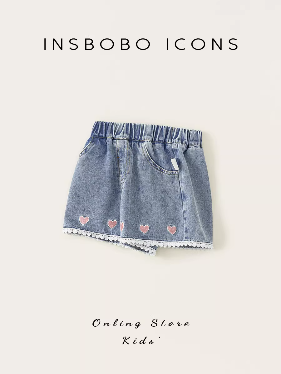 INSbobo quần bé gái mùa hè kiểu dáng mỏng quần jean bé gái quần short trẻ em quần áo trẻ em bé gái trang phục đầu mùa hè