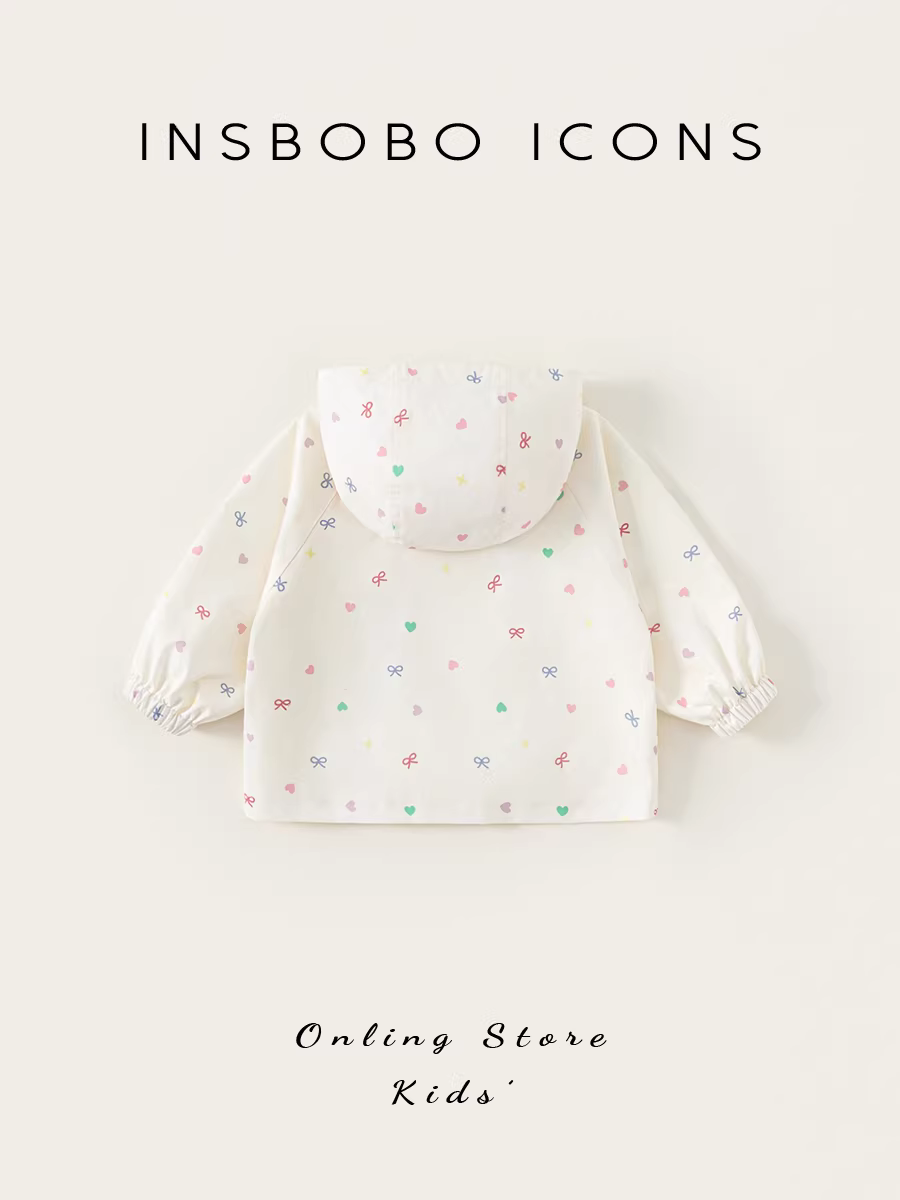Áo khoác bé gái INSbobo trang phục đầu thu 2025 áo gió trẻ em mới mùa thu áo gió trẻ em chống gió thời trang