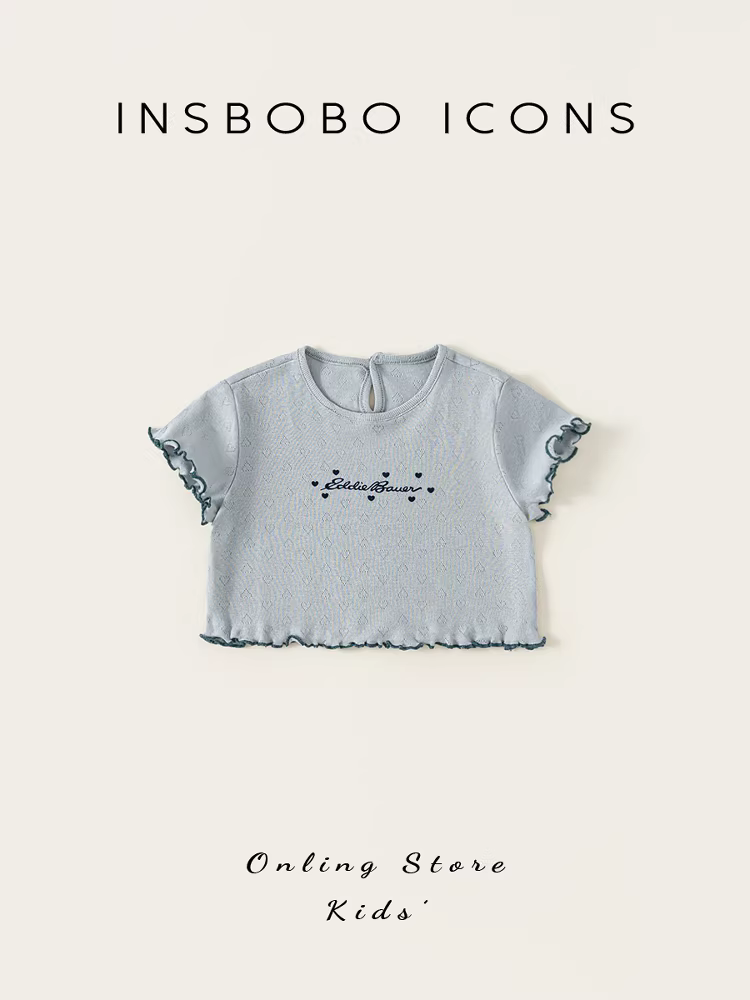 Áo thun bé gái INSbobo tay ngắn mùa hè 2025 kiểu mới, áo bé gái, áo thun trẻ em, thời trang thường ngày, mặc đầu hè, chất liệu mỏng