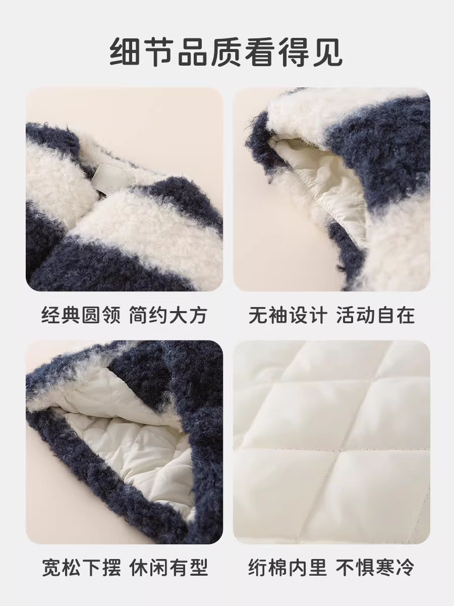 Áo gile trẻ em INSbobo 2025 kiểu mới mùa đông, áo ấm dày cho bé gái, thời trang thu đông