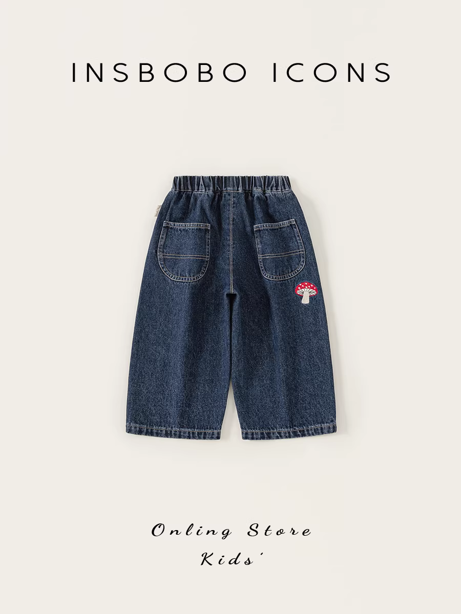 Quần bé gái INSbobo thu đông 2025, quần jeans bé gái, quần dài bé sơ sinh, trang phục đầu thu, quần áo trẻ em thời trang