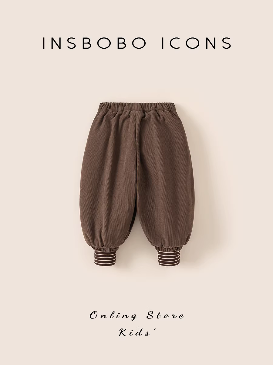 Quần thể thao bé trai INSbobo mùa đông 2025, quần giữ ấm mùa đông cho bé trai