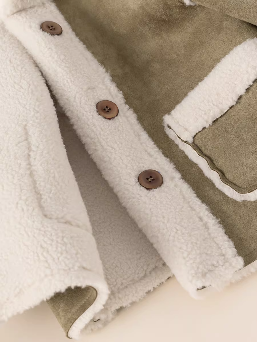 Áo khoác ngoài trẻ em INSbobo, áo lông tích hợp phong cách mùa đông cho bé gái, quần áo mùa đông ấm áp đa năng cho bé trai