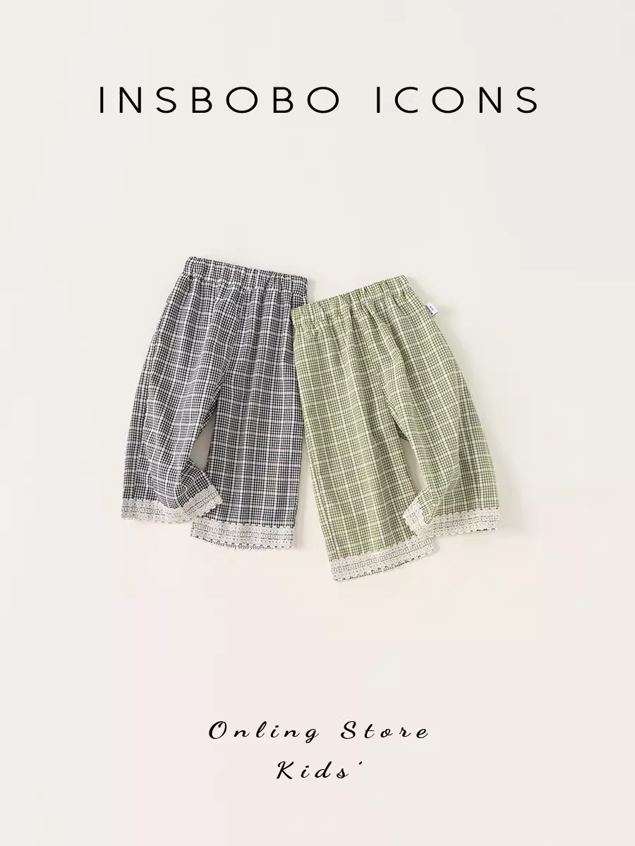 Quần bé gái INSbobo phong cách mới quần kẻ sọc trẻ em mùa hè quần dài mỏng cho bé gái quần áo trẻ em phong cách giản dị sành điệu