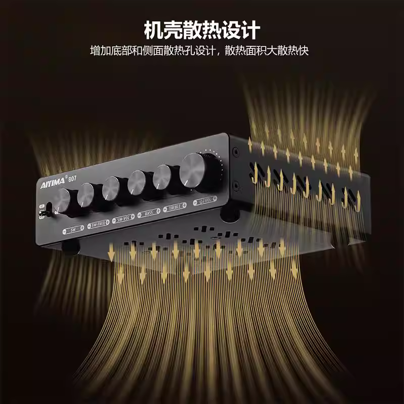 AIYIMA/Aiyinman B07 Bộ khuếch đại kỹ thuật số Bluetooth 2.1 Bộ khuếch đại loa siêu trầm công suất cao hifi