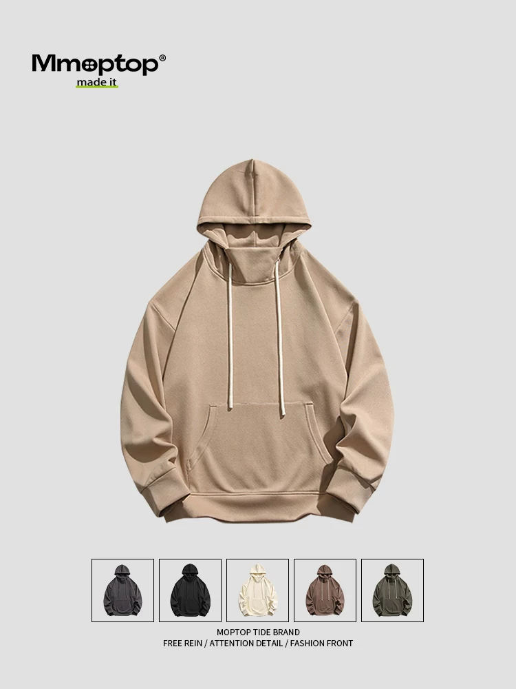 Mmoptop Áo hoodie ninja phong cách Mỹ đơn giản màu trơn có mũ trùm đầu áo len nam mùa thu đông dáng rộng hợp thời trang Áo thun nam áo khoác