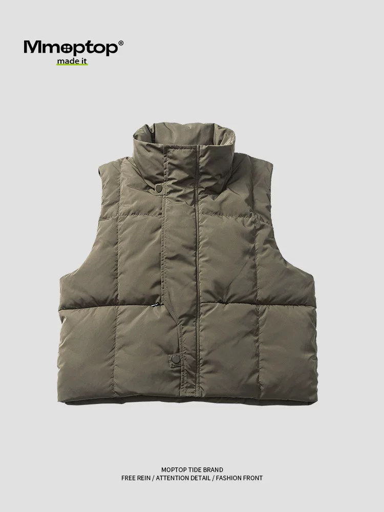 Áo khoác vest màu trơn phong cách retro hợp thời trang Mmoptop dành cho nam và nữ, áo khoác cotton dáng rộng mùa đông dành cho cặp đôi mặc ngoài trời ấm áp