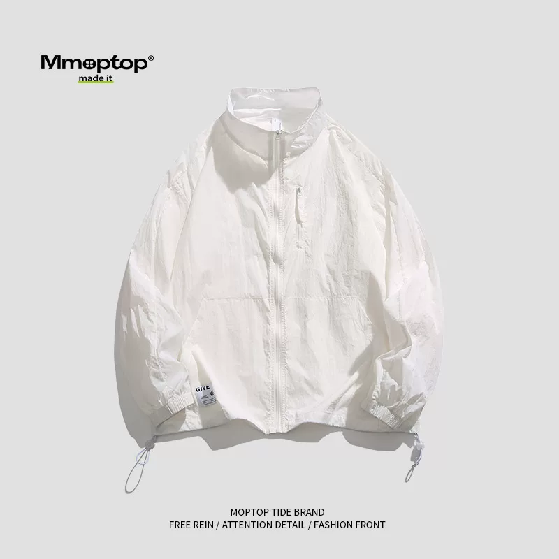 Mmoptop mùa hè mới phong cách Nhật Bản quần áo chống nắng màu trơn thời trang nam giản dị hợp thời trang thương hiệu cặp đôi quần áo chống nắng quần áo nam