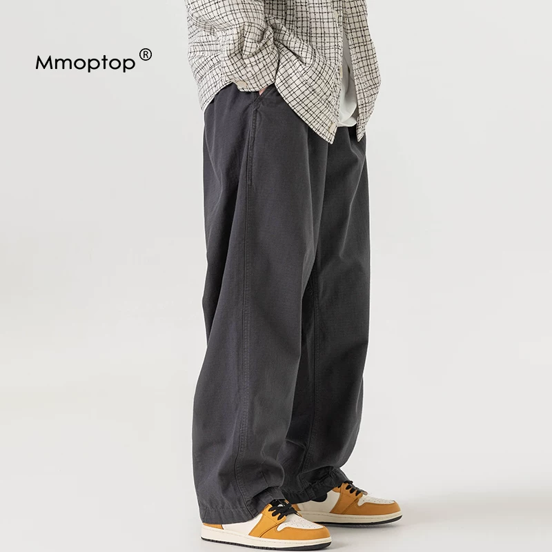 Quần thể thao mùa thu đông Mmoptop dành cho nam, quần công sở kiểu Mỹ, quần dài dáng rộng thoáng khí dành cho nam.