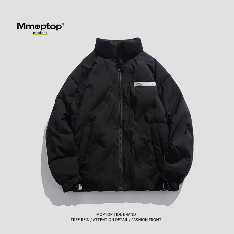 Áo khoác lông vũ màu trắng ấm áp kiểu Mỹ Mmoptop dành cho nam, áo khoác mùa đông nhẹ nhàng hợp thời trang dành cho cặp đôi dành cho nam.
